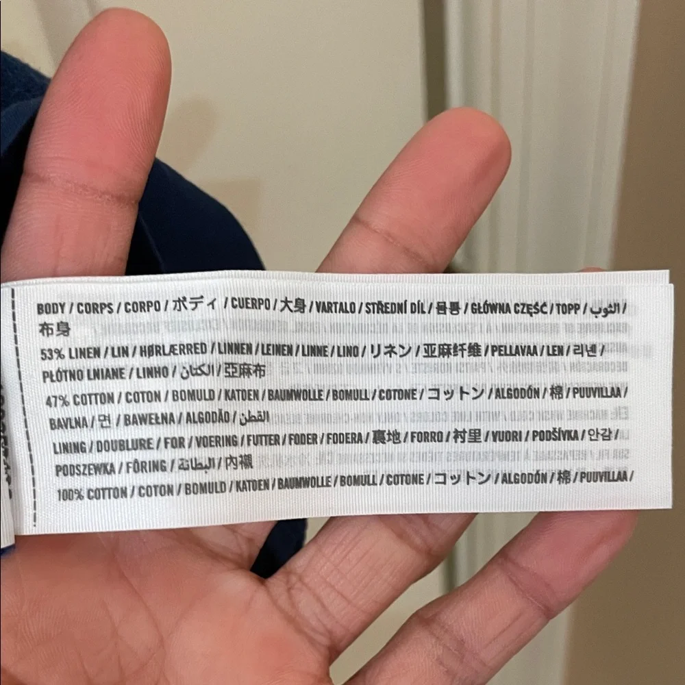 One-Shoulder Navy Blue Linen Dress - Picture 5 of 5